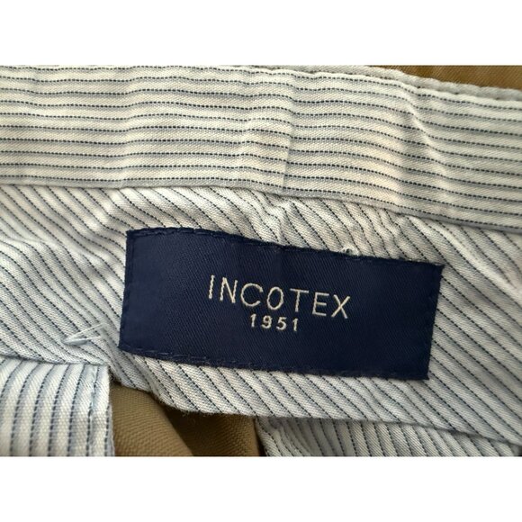 Incotex Mens Super 100s High Comfort Trousers Wool Pants Size 36 Beige - Picture 10 of 10